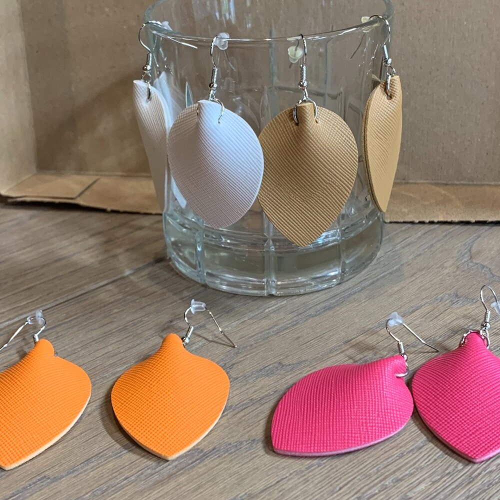 Faux Leather Dangle Earrings